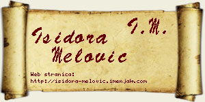 Isidora Melović vizit kartica